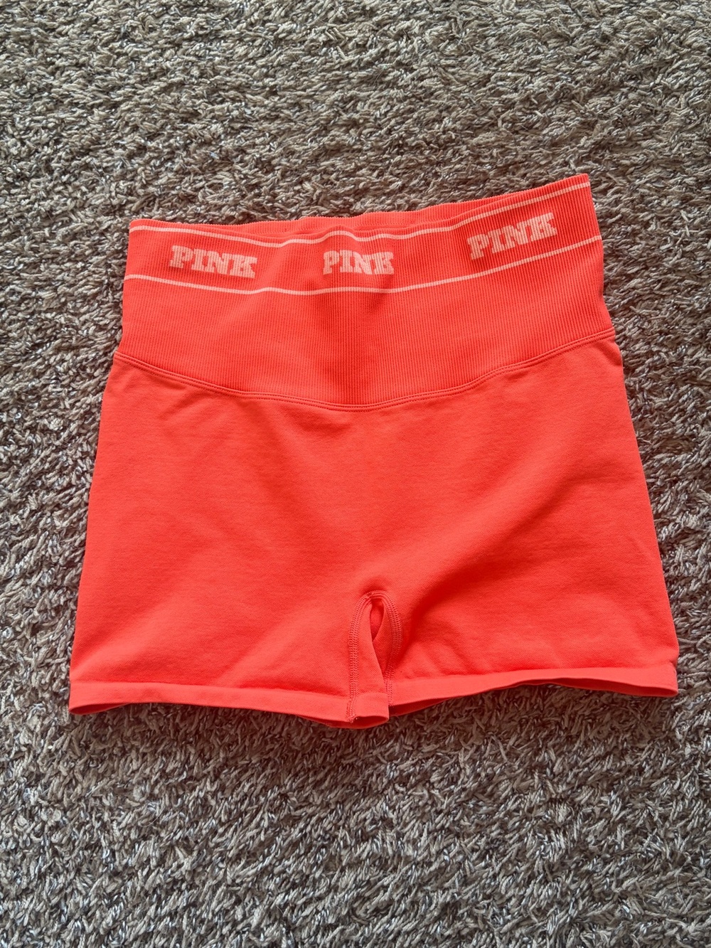 PINK Victoria's Secret Seamless Bright Coral Bike Shorts